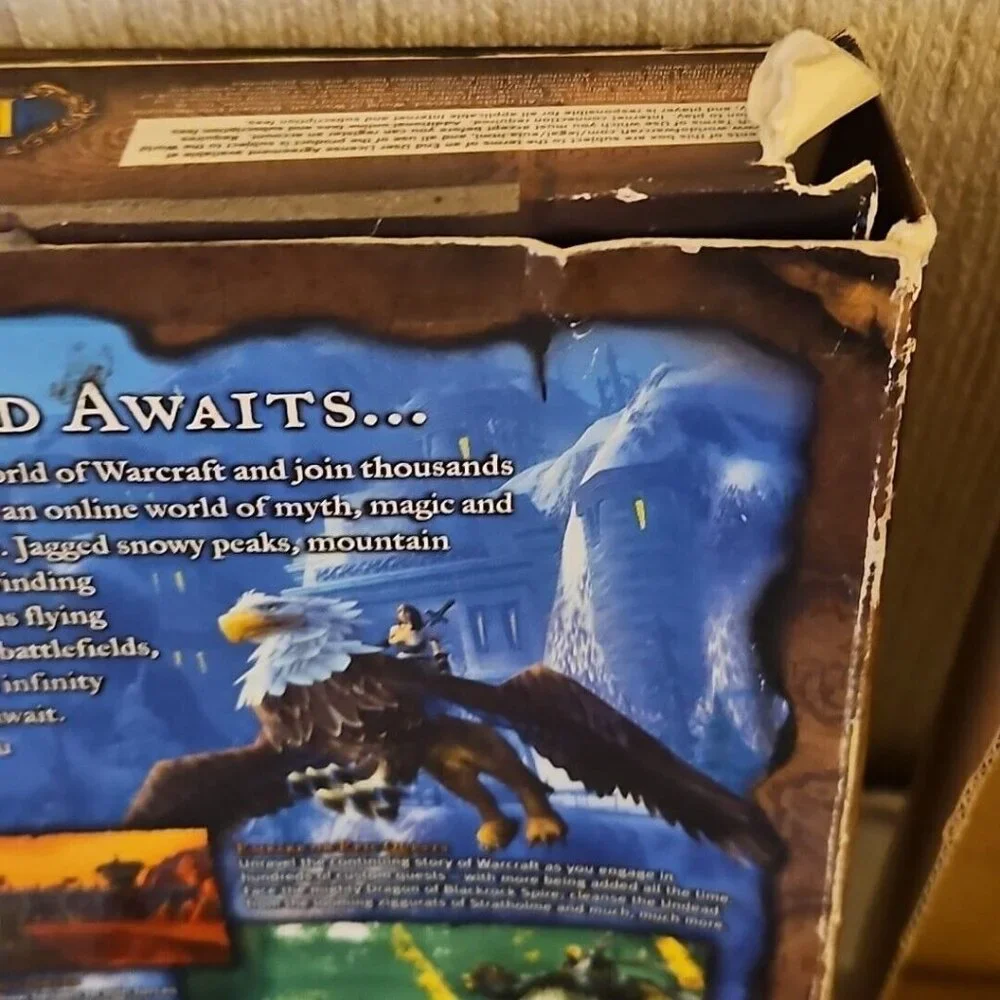 World of WarCraft Original Big Box PC Windows Mac Game Blizzard 2004 Complete